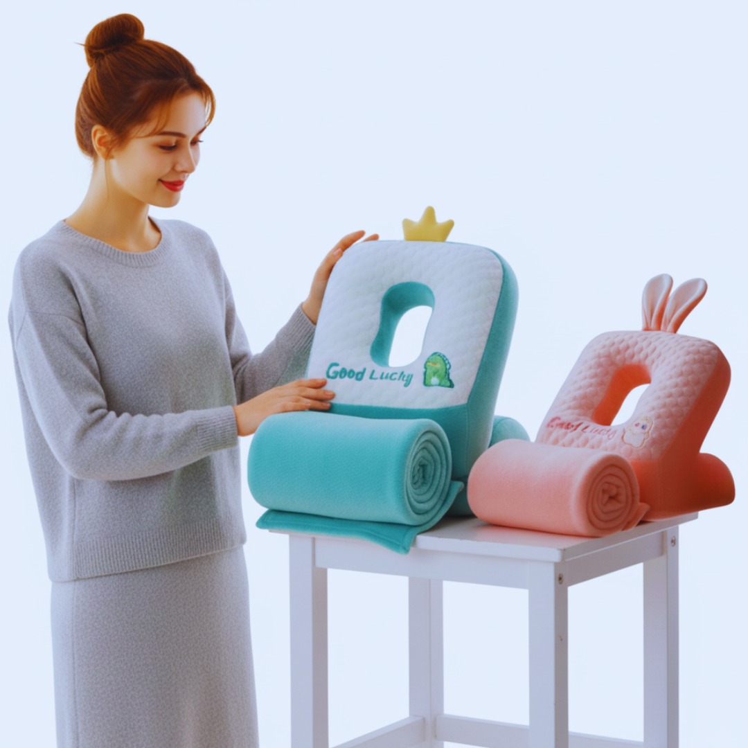 COJIN MULTIFUNCIONAL + COBIJA DESCANSO💚